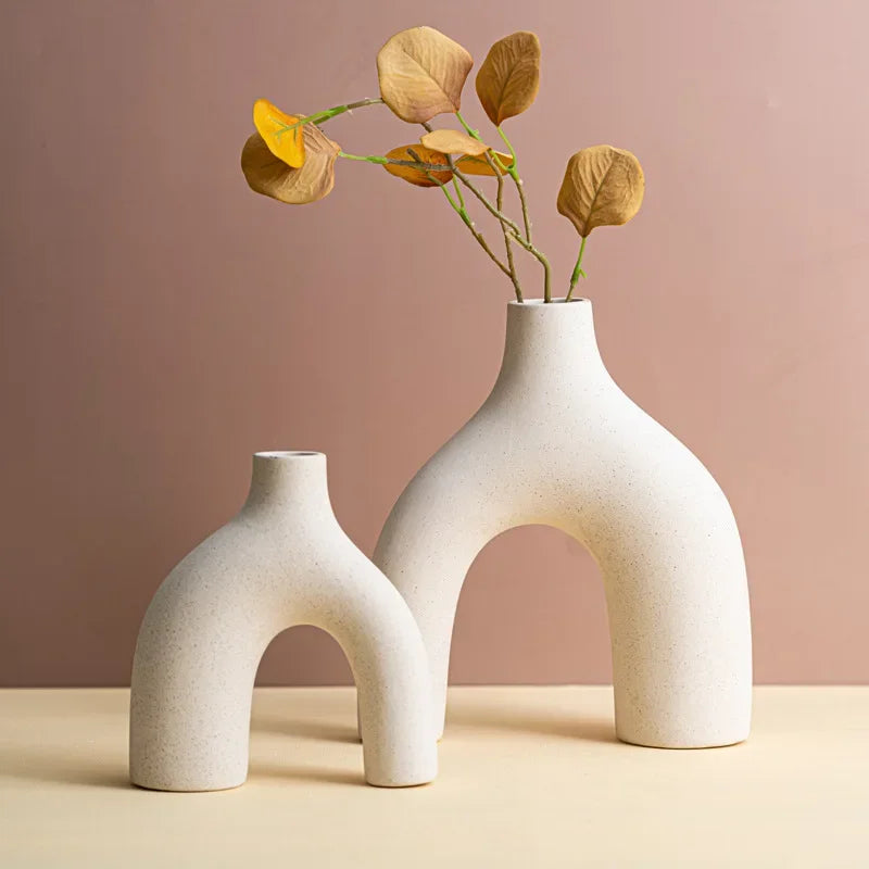 Nordic Ceramic Vase: Frosted Art for Home Decor