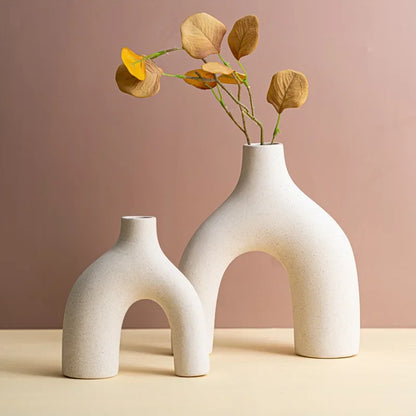 Nordic Ceramic Vase: Frosted Art for Home Decor