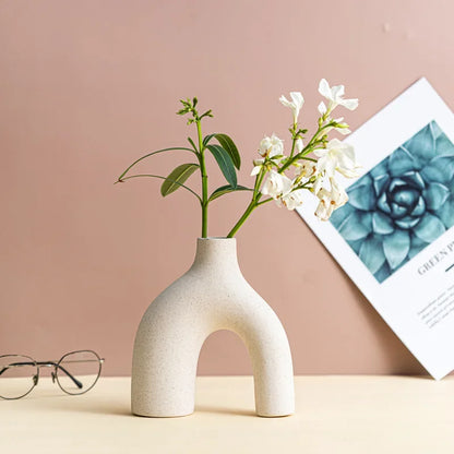 Nordic Ceramic Vase: Frosted Art for Home Decor