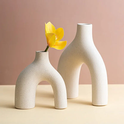 Nordic Ceramic Vase: Frosted Art for Home Decor